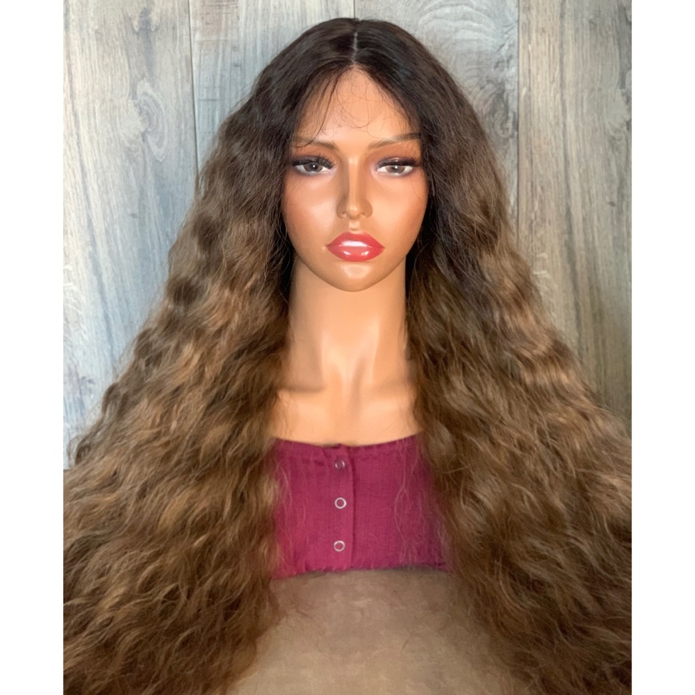 42” Long Ombre Wavy Lace Front Wig